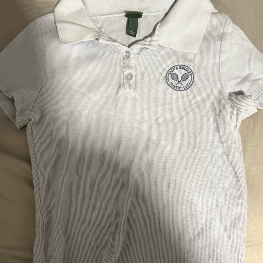 Baby blue cropped Polo Shirt